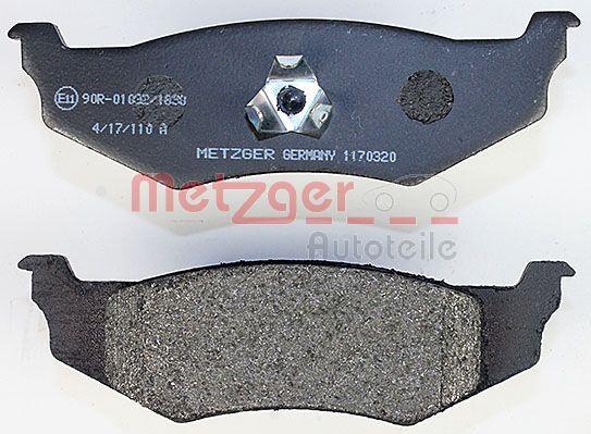 Jeu de 4 plaquettes de frein METZGER ref. 1170320